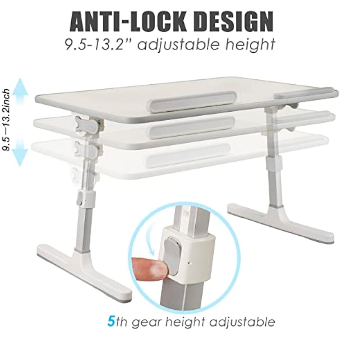Autumndeer Laptop Stand Computer Desk, Adjustable Foldable Laptop Table for Sofa/Bed/Floor Use, Bed Desk, Ergonomic Height & Angle Tilt for Working, Rotating Stand for MacBook/Notebooks