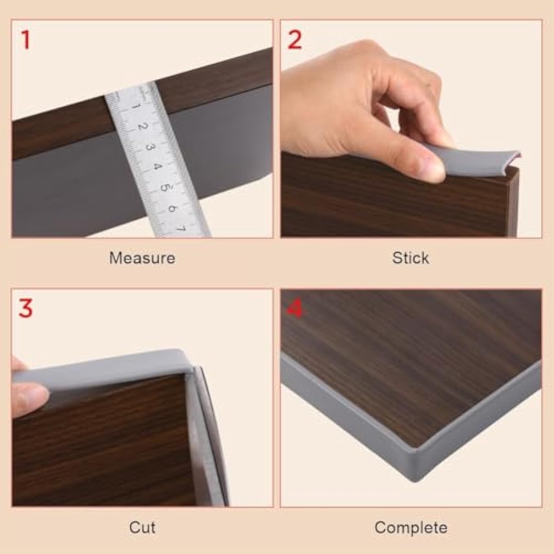 flintronic 5m*18mm U-Shape Flexible Furniture Edge Banding, Baby Safty Baby Edge Protector, Self Adhesive TPE Wood Edging Tape, DIY Furniture Edge Trim for Table, Cabinet, Furniture Restoration
