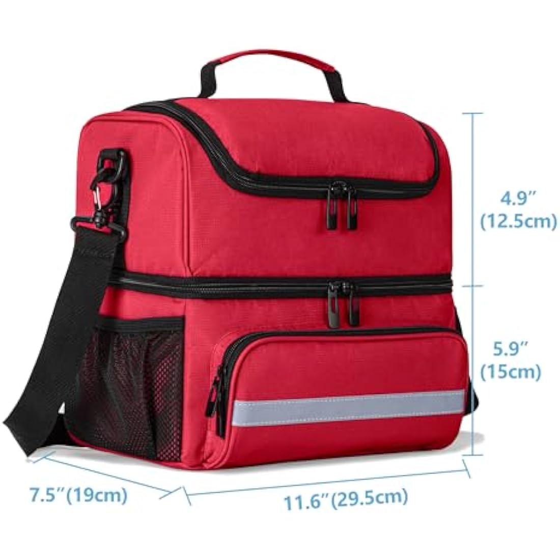 CURMIO Double Layer Medicine Storage Bag Empty, Family First Aid Organiser for Emergency Medical Kits, Portable Medicine Supplies Bag for Home and Travel, Red