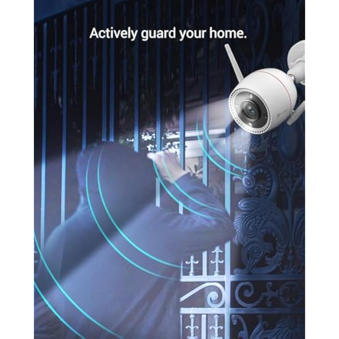 EZVIZ 2K Outdoor Security Camera CCTV Wi-Fi Camera, 30M Colour Night Vision, AI Human Motion Detection, Two-Way Audio, Strobe & Siren Alert, IP67 Waterproof, 256GB SD Card/Cloud Storage (OutPro)
