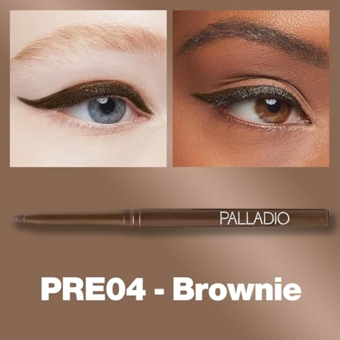 Palladio Waterproof Screw Out Eye Pen, Rich in Pigments and Creamy, Easy to Use, Long-Lasting and Smudge-proof Eyeliner, Brownie