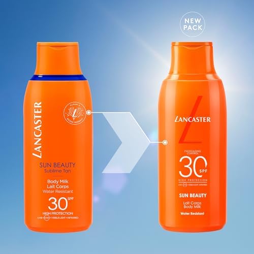 Lancaster Sun Beauty Body Milk SPF30 400ml, Photoaging Control, Broad Spectrum Sun Protection, Lightweight Texture & Non-Greasy, Water Resistant Formula, Suitable for All Skin Types, Vegan
