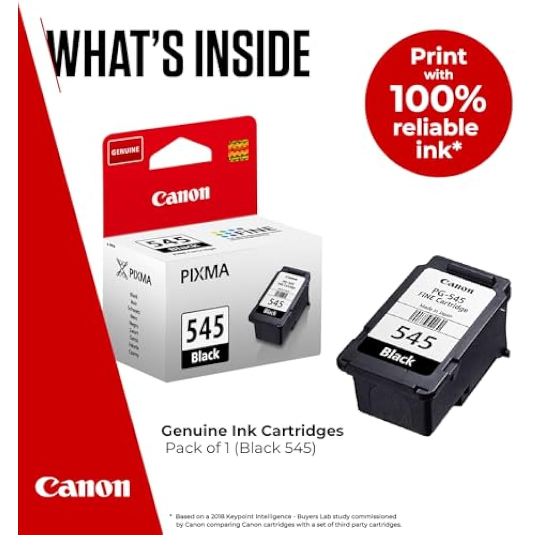 Canon Ink - PG-545 Genuine Black Printer Ink Cartridge - Prints Up to 180 A4 Pages (1 x Cartridge)