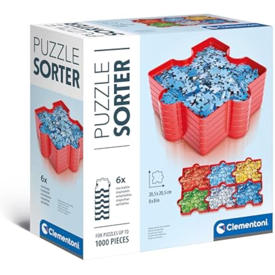 Clementoni- Puzzle Sorter: 6 Trays for Easy Jigsaw Puzzle Sorting Up to 1000 Pieces (10+ Months)