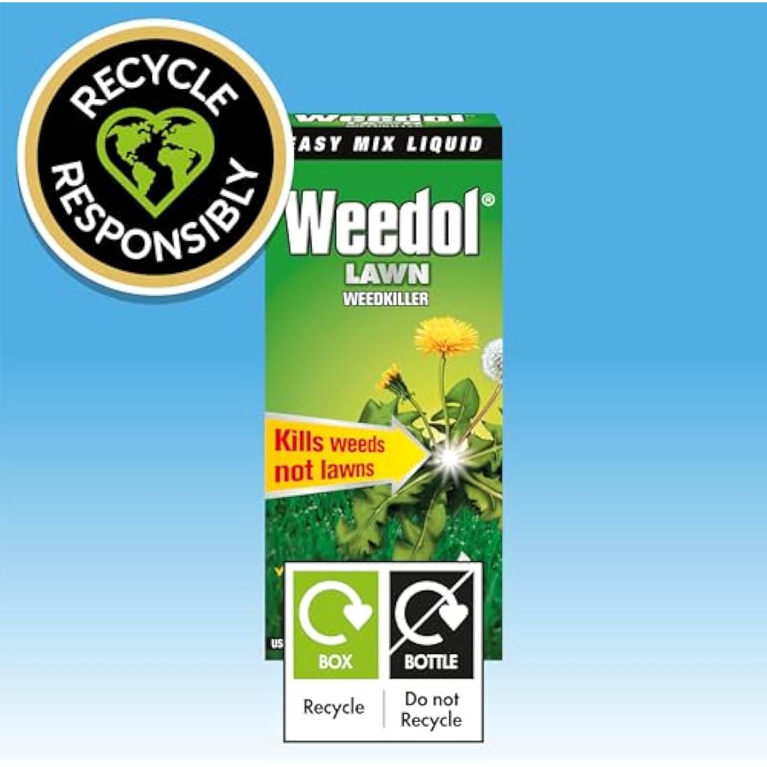 Weedol Concentrated Lawn Weedkiller, Easy Mix Liquid, 500 ml, Nylon/A