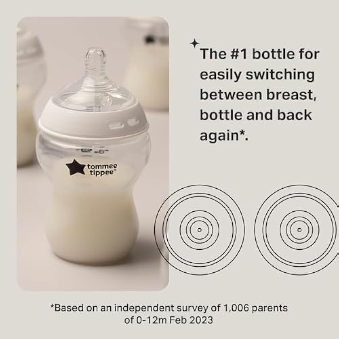 Tommee Tippee Natural Start Baby Bottles for 0m+, Pack of 3 150ml Baby Bottles, with Slow Flow Breast-Like Teat for a Natural Latch, Self-Sterilising and BPA Free, Baby Feeding Essentials