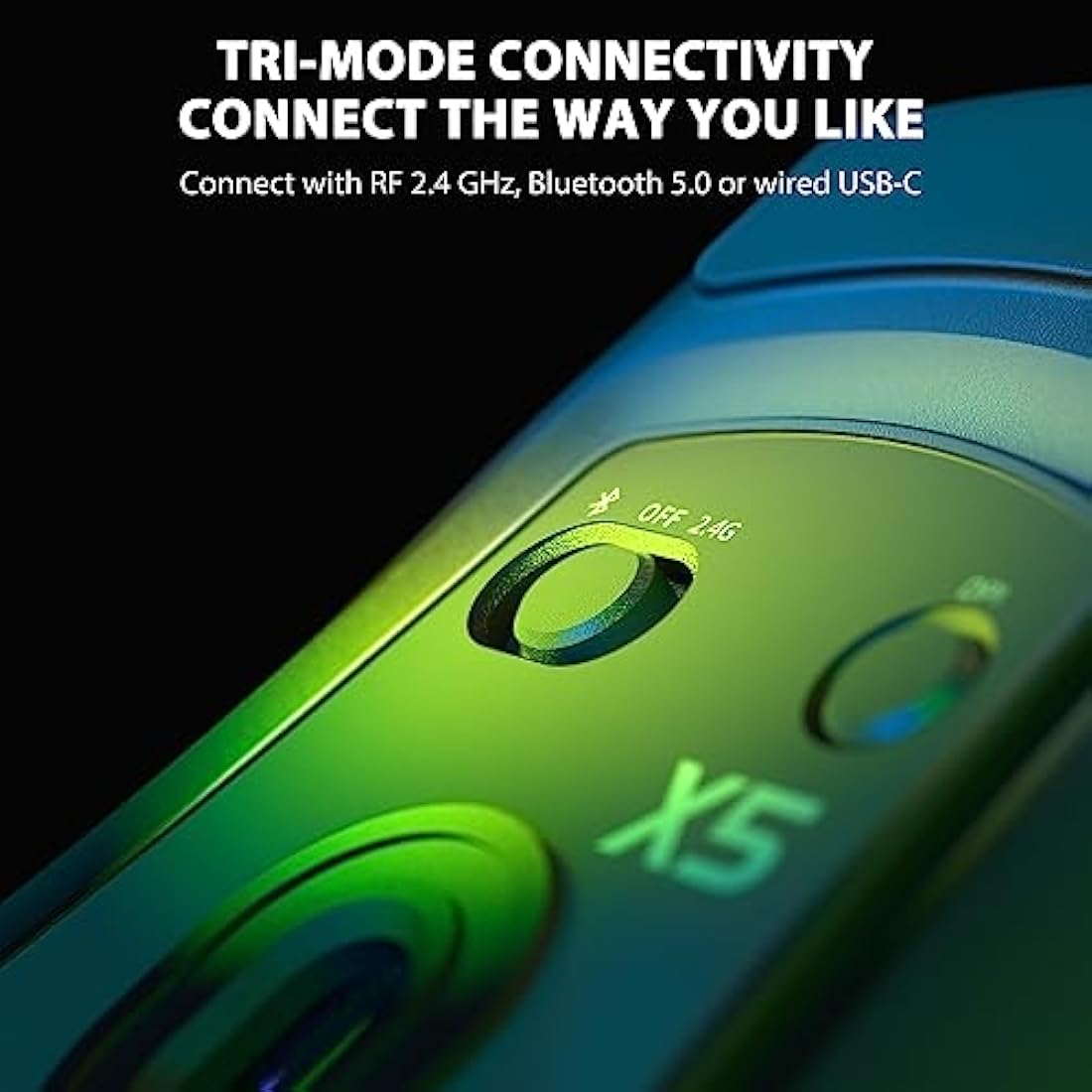 ATTACK SHARK X5 GPRO Superlight Wireless Gaming Mouse 49g,Tri-Mode Aerox Wireless Mice -Wired/2.4G/BT5.0,PAW3312 PixArt Optical Sensor,Up to 4000DPI,RGB Backlit with Long Battery Life for PC/MAC-Black
