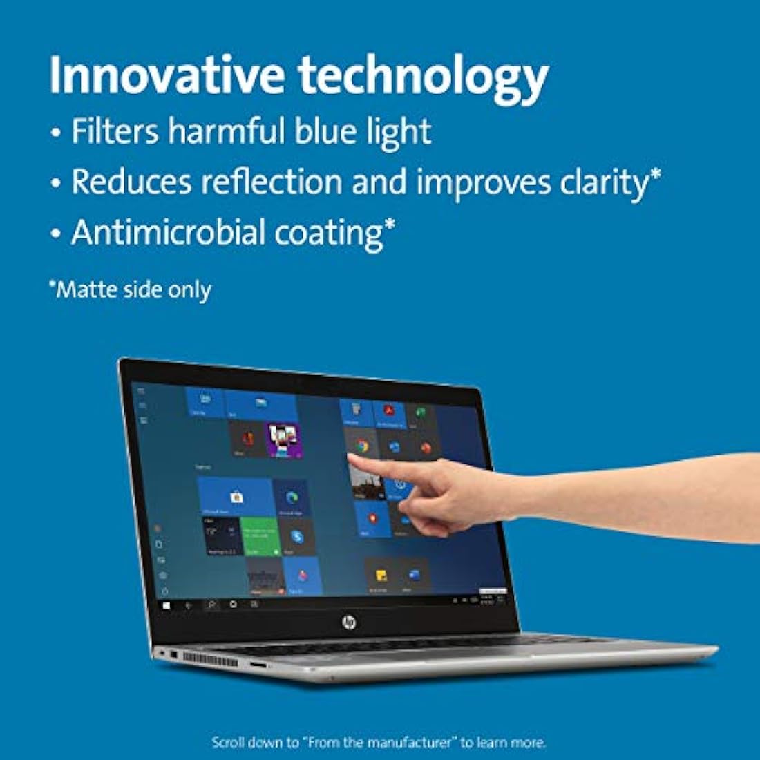 Kensington Anti Glare Laptop Screen Filter - Anti-Glare and Blue Light Reduction Laptop Filter for 14 inch Laptops, Glare & Reflection Reducing Screen Protector, Touch Screen Compatible (627553)