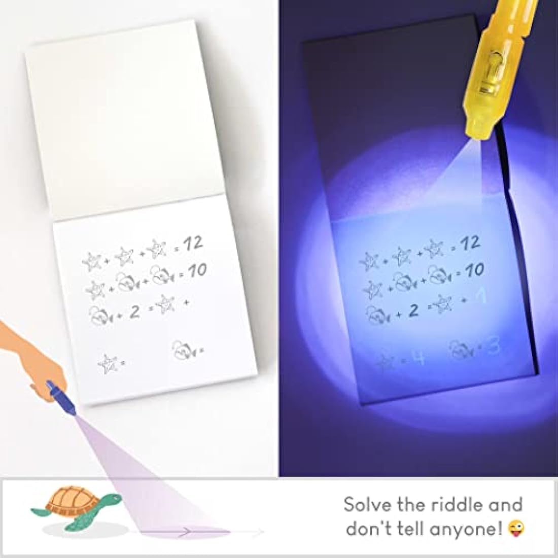 BONNYCO Invisible Ink Pen and Notebook, Pack 8 Sea Animals Ocean Party Bags Fillers, Pinata Toys | Birthday Decorations | Stocking Fillers for Kids Birthday | School Prizes, Gifts for Children