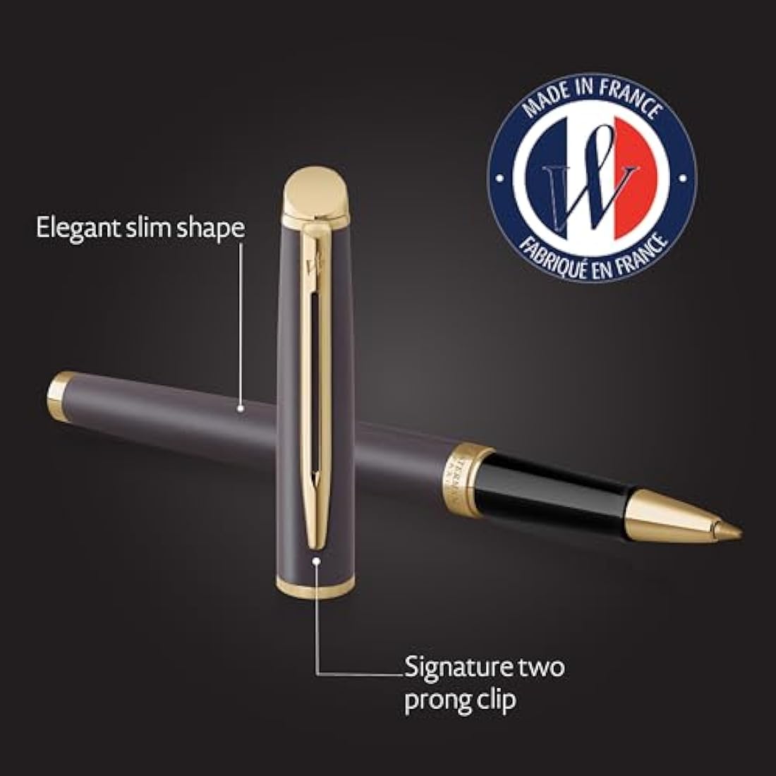 Waterman Hémisphère Rollerball Pen | Lava Black (The Understated Edit Collection) | Fine Point with Black Ink | Gift Box