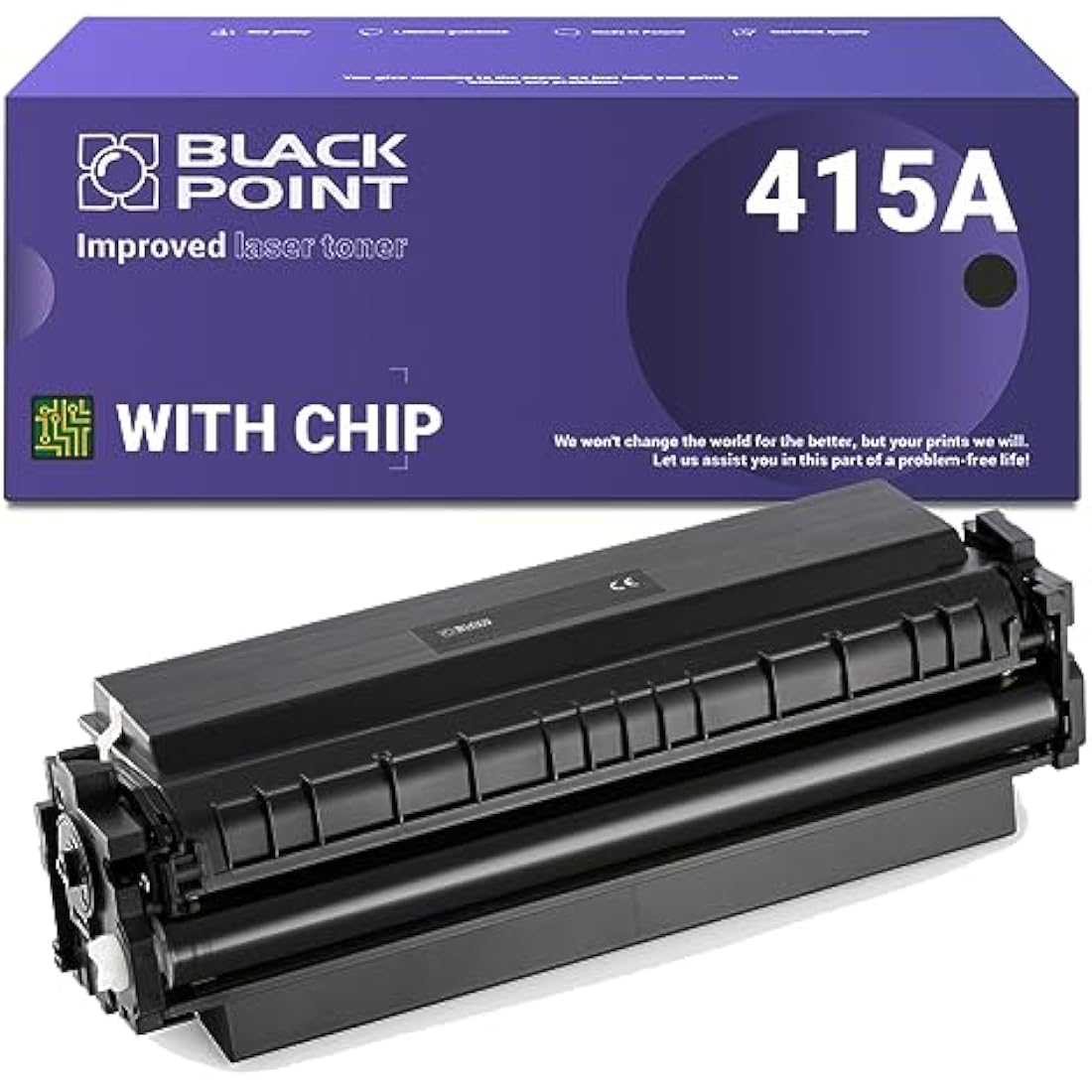 Black Point Toner Compatible with HP W2030A (HP 415A HP 415X) with Chip for HP Color Laserjet Pro: M454dn, M454dw, MFP M479dw, MFP M479fdn, MFP M479fdw, MFP M479fnw
