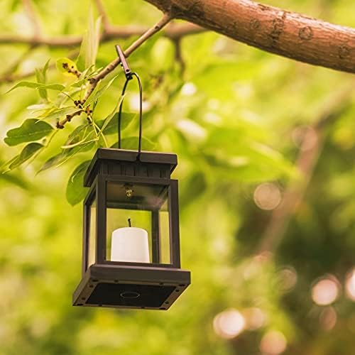 GIGALUMI Solar Hanging Lantern Outdoor, 8 Pack Solar Candle Lights with Stake for Garden,Patio , Lawn, Deck , Umbrella, Tent, Tree,Yard,Driveway(Warm White).