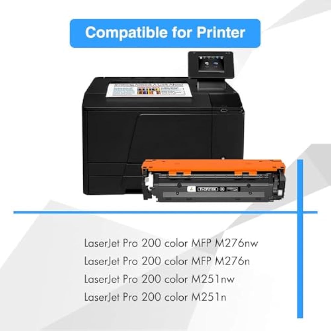 TRUE IMAGE Compatible Toner Cartridge Replacement for HP 131X CF210X 131A CF210A 128A CE320A 125A Laserjet Pro 200 Color MFP M276n M276nw M251nw M251n (Black Cyan Yellow Magenta, 4-Pack)