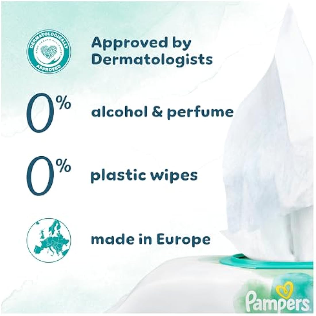 Pampers Harmonie Aqua Baby Wipes Plastic Free 24 Packs of 48 Wipes, 1152 Baby Wet Wipes, Help restore natural skin pH, Delicate lotion with 99 percent water