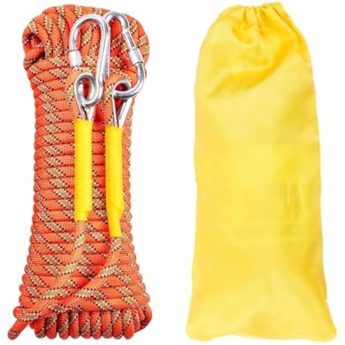 Gangying Climbing Rope 8mm Outdoor Static Rock Climbing Rope 30m High Strength Cord Safety Rope Braid Nylon Rope Escape Rope Fire Rescue Parachute Rope with 2 Carabiner