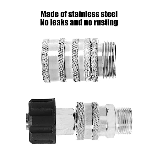 M MINGLE Ultimate Pressure Washer Adapter Set, Stainless Steel Quick Disconnect Kit, M22 Swivel to 3/8 Inch Connect, 3/4 Inch to Quick Release, 8-Pack