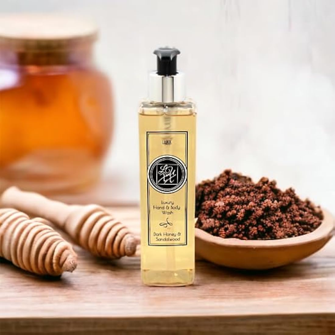 Luxx Creations - Hand Soap & Body Wash 250ml (Dark Honey & Sandalwood) - Highly Fragranced, Free from SLS, Vegan Friendly