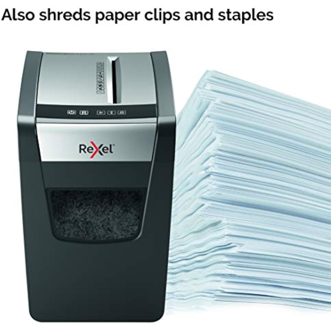Rexel Momentum X410-SL Slimline Cross Cut Paper Shredder, Shreds 11-10 Sheets (70-80 gsm), 23 Litre Bin, Black, 2104573