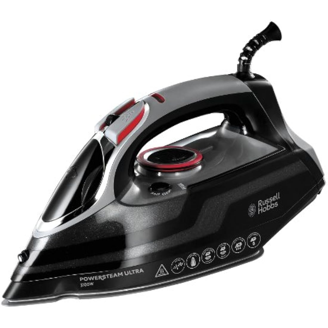 Russell Hobbs Steam Iron [3100W, 210 g/min extra steam boost, 70 g/min steam] Power Steam (350ml, ceramic soleplate, self-cleaning & spray water function, anti-limescale, drip stop) 20630