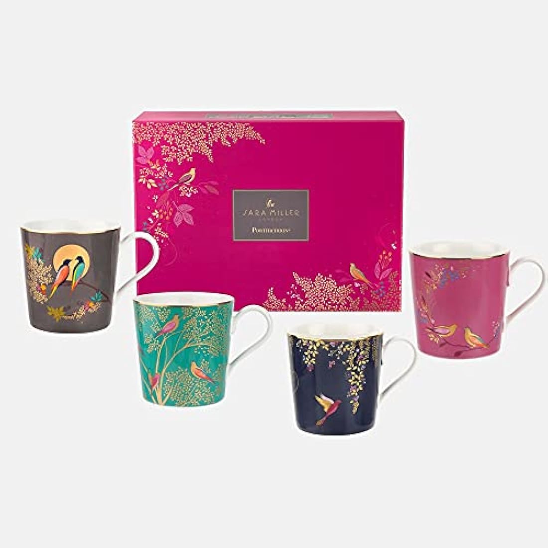 Sara Miller London Chelsea Mugs Assorted Set of 4, Elegant and Sophisticated, The Perfect Blend of Style and Quality