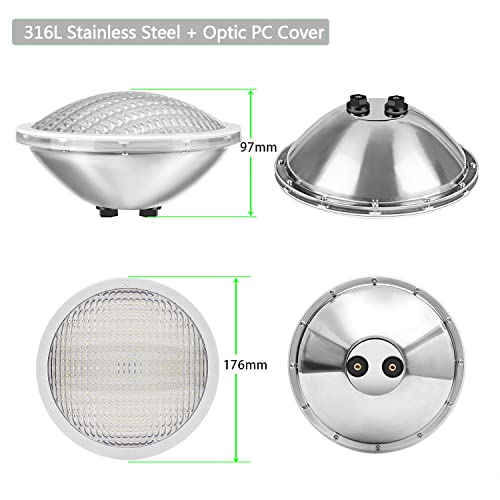 LyLmLe PAR56 Swimming Pool Lights 30W Underwater Lights LED Submersible Waterproof IP68 12V DC/AC,6000K Cold White