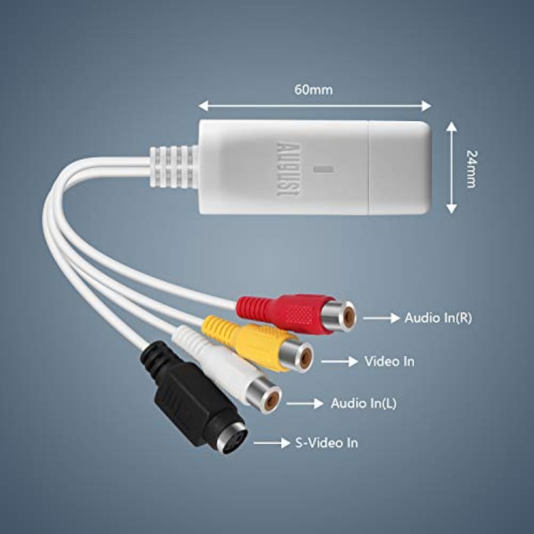 Video Capture Card USB - August VGB300 - Transfer VHS Hi8 8mm Tapes to PC or Mac Composite In or S-Video for Camcorders and Video Recorder VCR/Capture for Xbox 360 and PS3 Gameplay
