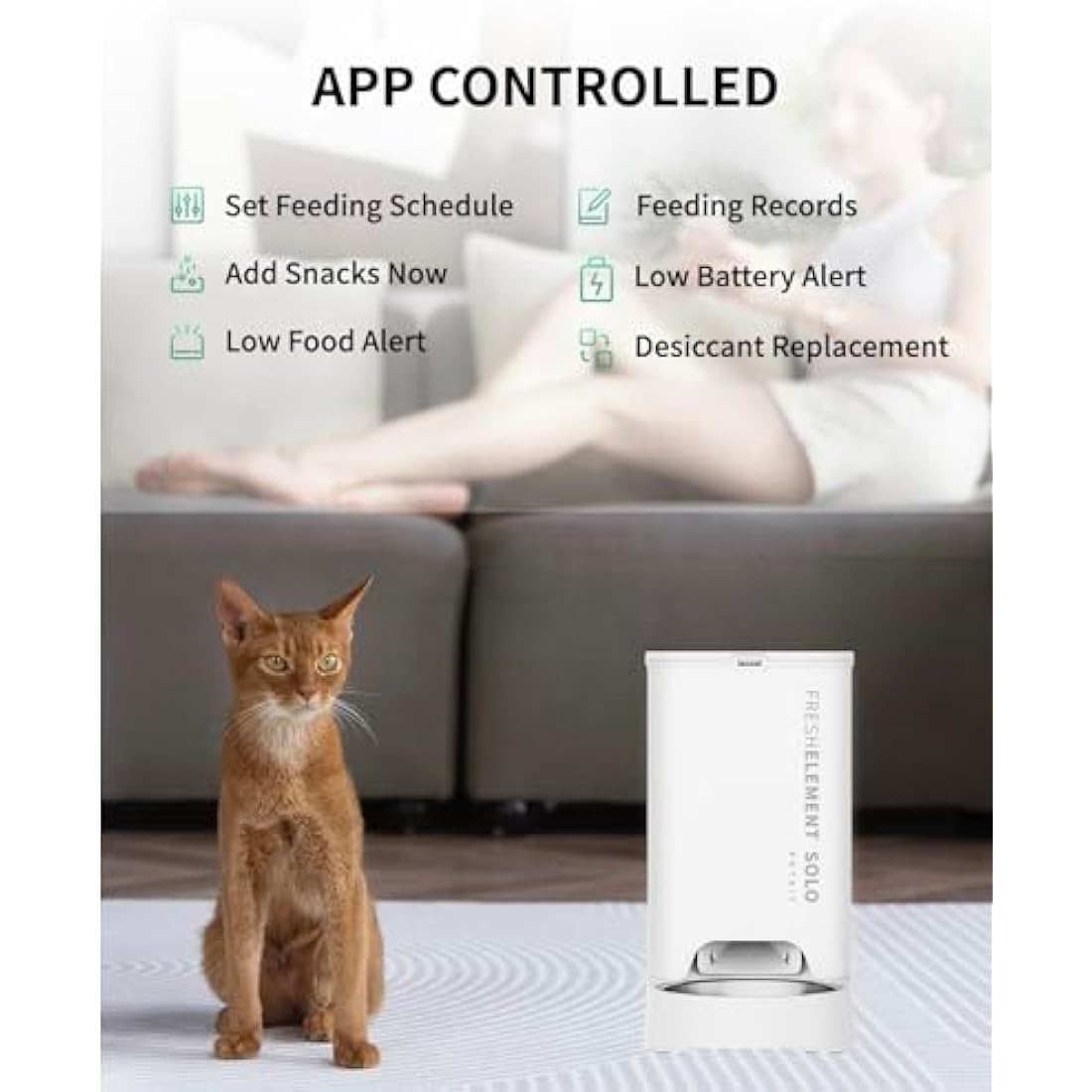 PETKIT Automatic Cat Feeder, 2.4GHz Auto Cat Feeder with App Control 3L, Low Food & Blockage Sensor, 304 Stainless Steel Bowl, Fresh Lock Technology,1-30 Meals/Day Anti-Clog Pet Feeder, White