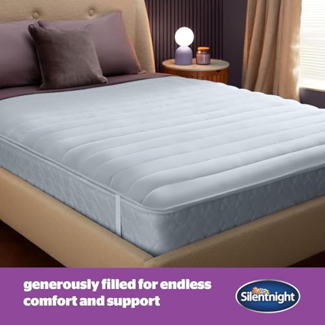 Silentnight Deep Sleep Mattress Topper Single Bed - Soft Supportive Comfortable Durable Bed Topper with Easy Fit Elasticated Straps - Hypoallergenic and Machine Washable - Single - 190x90cm