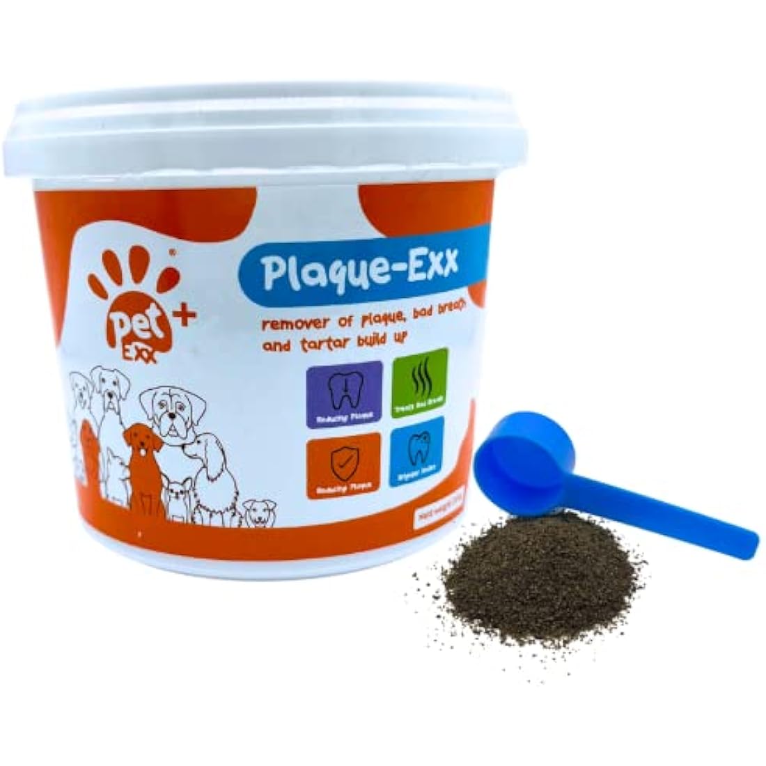 PlaqueExx Plaque and Tartar Remover for Dogs and Cats - Takes Plaque Off Your Pets Teeth PLUS No More Bad Breath - Teeth & Gum Dental Care Formula With Added Mint Powder (100g)