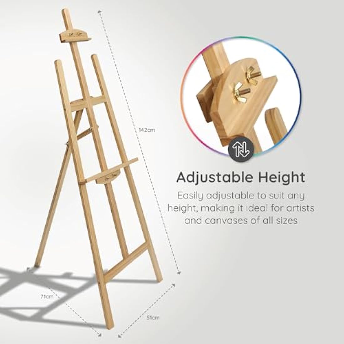 Artistik Premium Easel | Easel Stand for Artists & Weddings | Adjustable Height, Pinewood Easel for Painting | Professional Wooden Easel for Painting, Sketching, Display and More