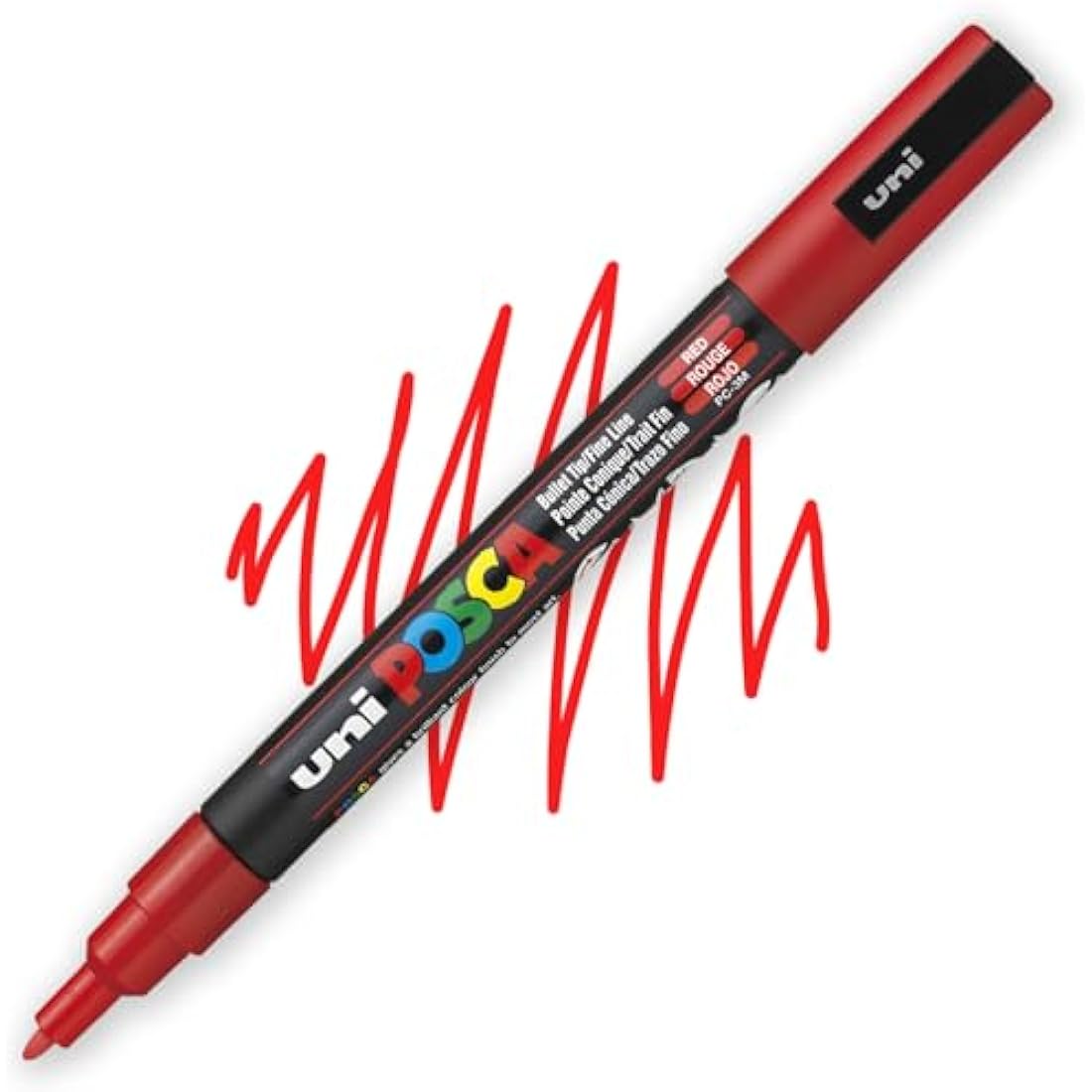 Posca Water Based Permanent Marker Paint Pen - Multi Surface Use - PC-3M, 0.9-1.3mm - Set of 8 in Gift Wallet - Essential Tones