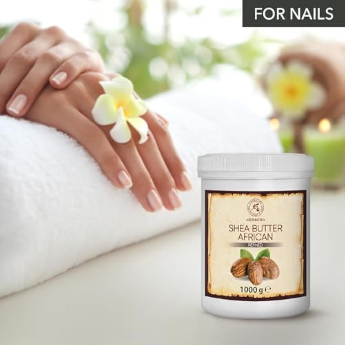 Shea Butter 1000g - Butyrospermum Parkii - Karite - Body Butter - Refined - Sheabutter for Beauty Care - Massage - Body Moisture - Lip Care - Hand & Nail Care - Hair Care