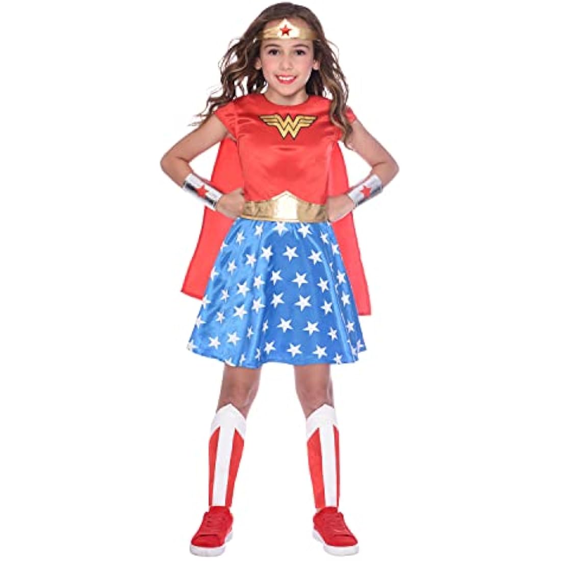 Amscan 9906083 - Kids Official Warner Bros. DC Comics Wonder Woman Classic Fancy Dress Costume Age: 6-8 Yrs
