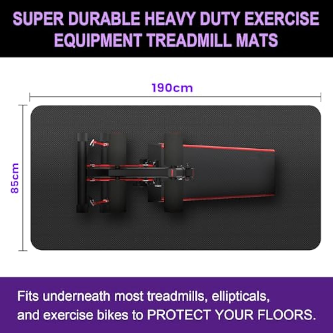 Treadmill Mat, Exercise Equipment Mat Heavy-Duty Protective Floor Mat for Under Stationary Bike, Spin Bike, Fitness Equipment