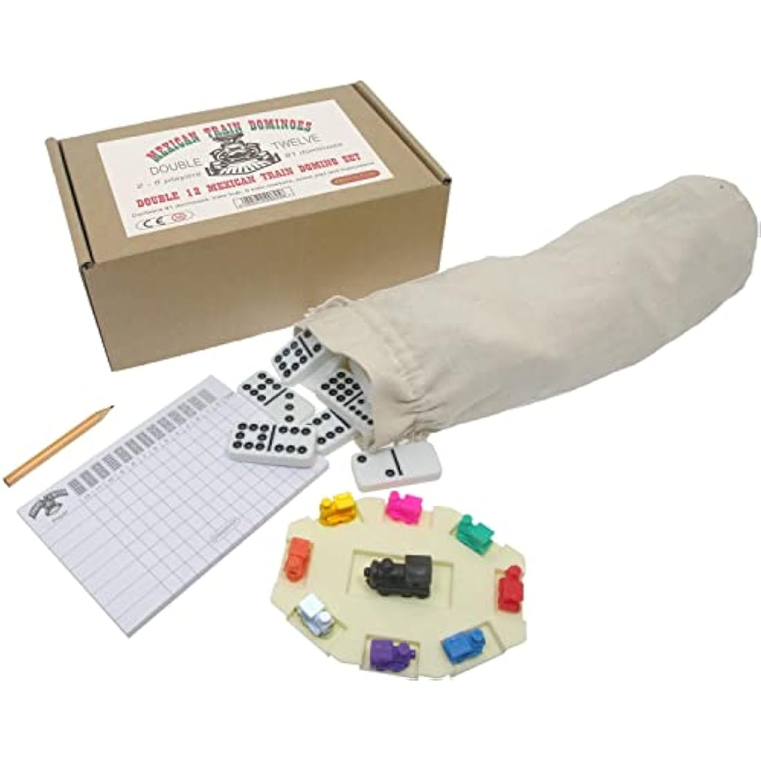 Brimtoy Mexican train dominoes double 12s