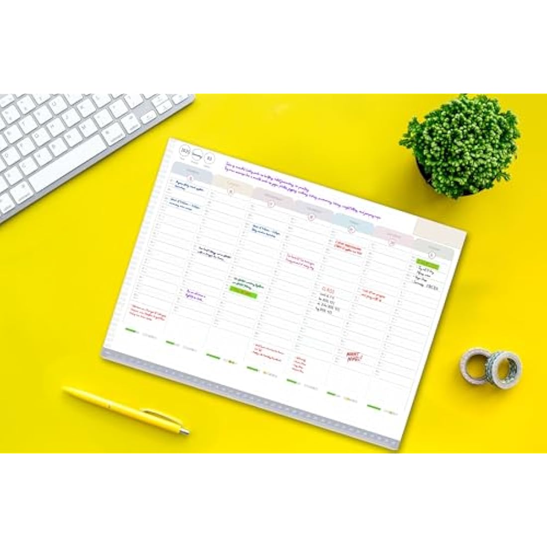 Weekly Planner Pad – To Do List Notepad Organiser – Day Planner with Sticky Notes, Desk Planner for Meal, Menu, Appointments, Schedule, Productivity and Habit Tracker – 40 Thick Sheets, 30x40cm