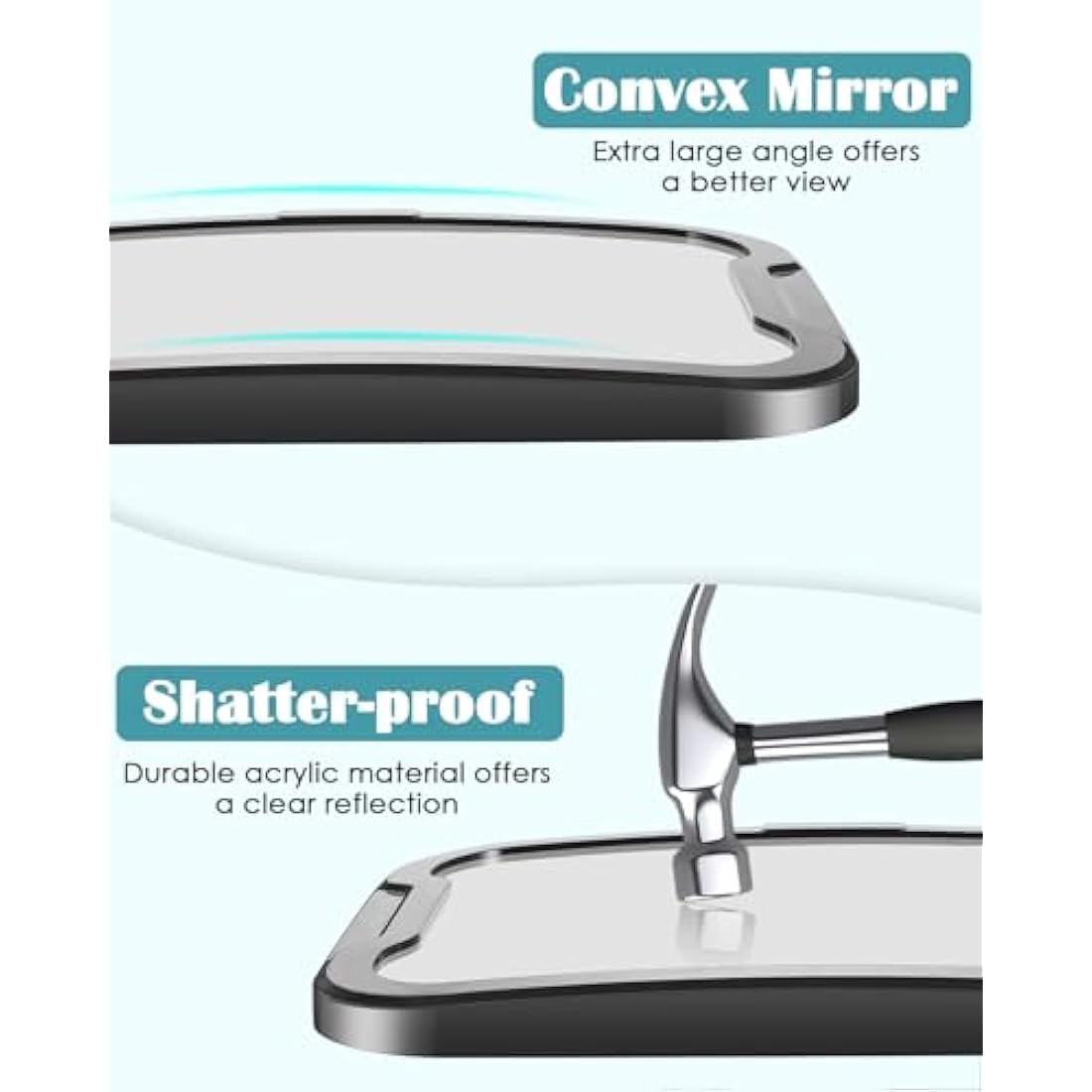 Zacro Baby Car Mirror - Large Fully Adjustable Shatter Proof Baby View Car Mirror Give Clear Views for Rear - Facing Car Seat, Strapped on Back Seat Headrest, Well - Designed for Baby Safety