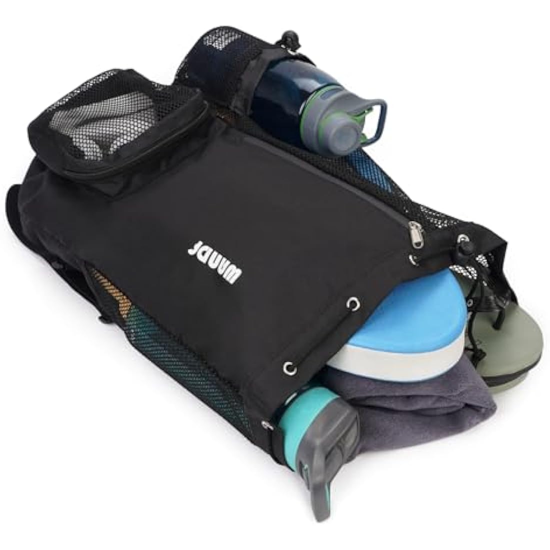 WANDF Swim Bag Mesh Drawstring Backpack with Wet Pocket for Swimming, Gym, and Workout Gear