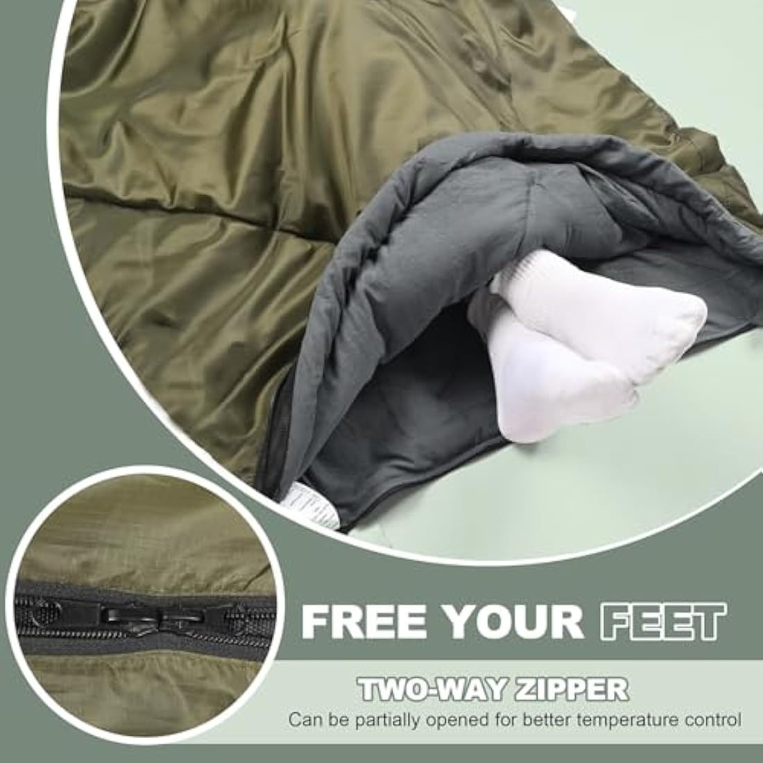 Mcota Sleeping Bag for Adults, Lightweight waterproof XL Sleeping Bag for Camping Backpacking or Hiking, Fit for Big and Tall Person Warm & Cold Weather Activities