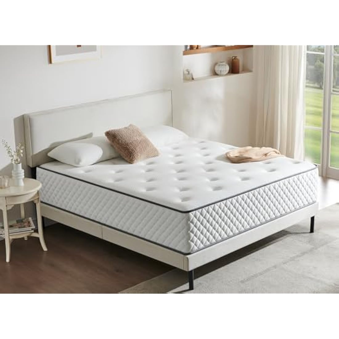 Sleremind Single Mattress | 7-Zone Hybrid Pocket Spring Medium-Firm Bed Mattress | Pressure Relief Technology & Cooling Gel Memory Foam (90×190×25cm)