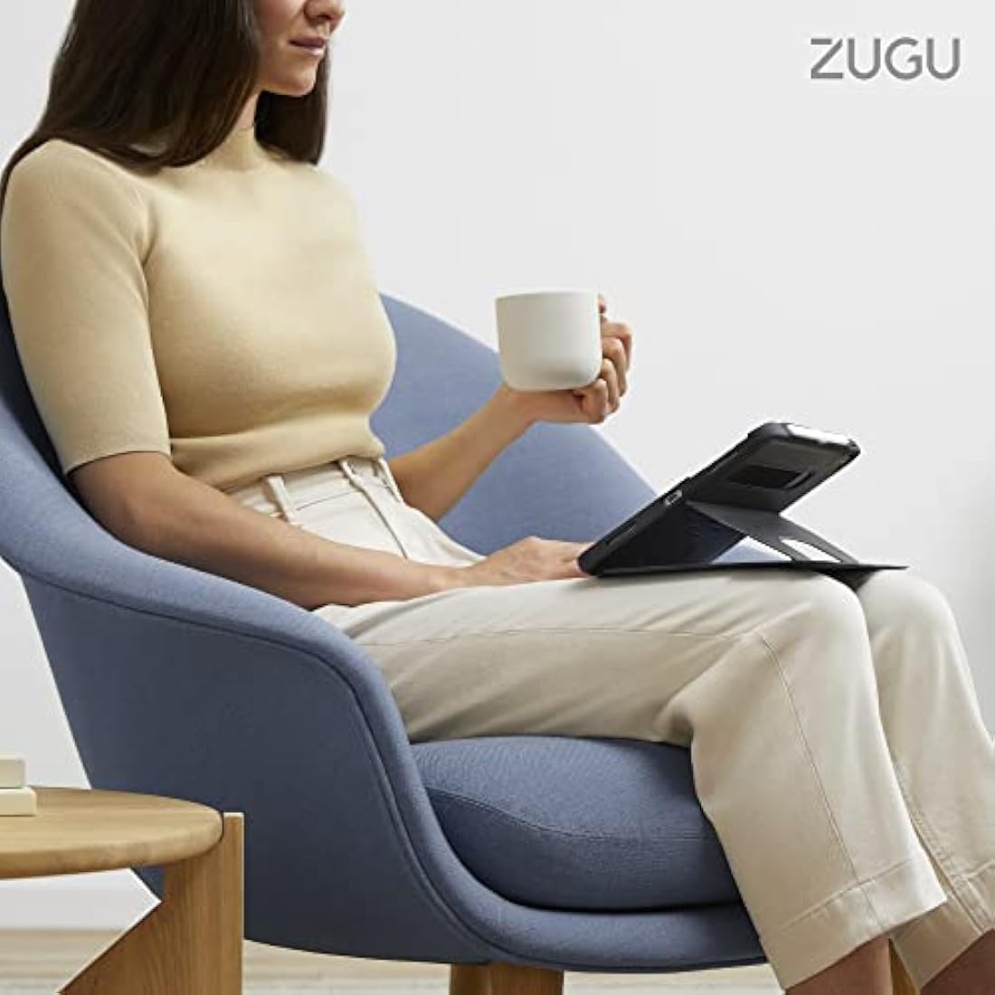ZUGU CASE for iPad Air 11 (M3 2025 / M2 2024) iPad Air 5 & 4 10.9 inch (2022/2020) Slim Protective Cover, Wireless Apple Pencil Charging, Convenient 8-angle Magnetic Stand & Auto Sleep/Wake [Black]