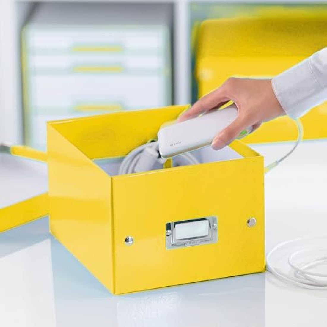 Leitz A5 Storage Box, Click and Store Range 60430016 - Small, Yellow