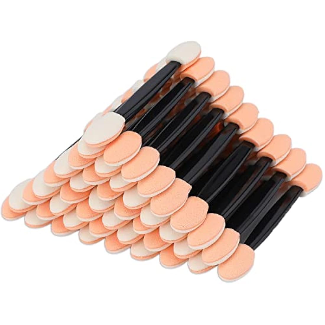 G2PLUS 100PCS Sponge Eyeshadow Applicators - Disposable Eyeshadow Applicators - Beige Eye Shadows Sponge Brushes - Eye Makeup Applicators for Nails and Eyeshadow Makeup