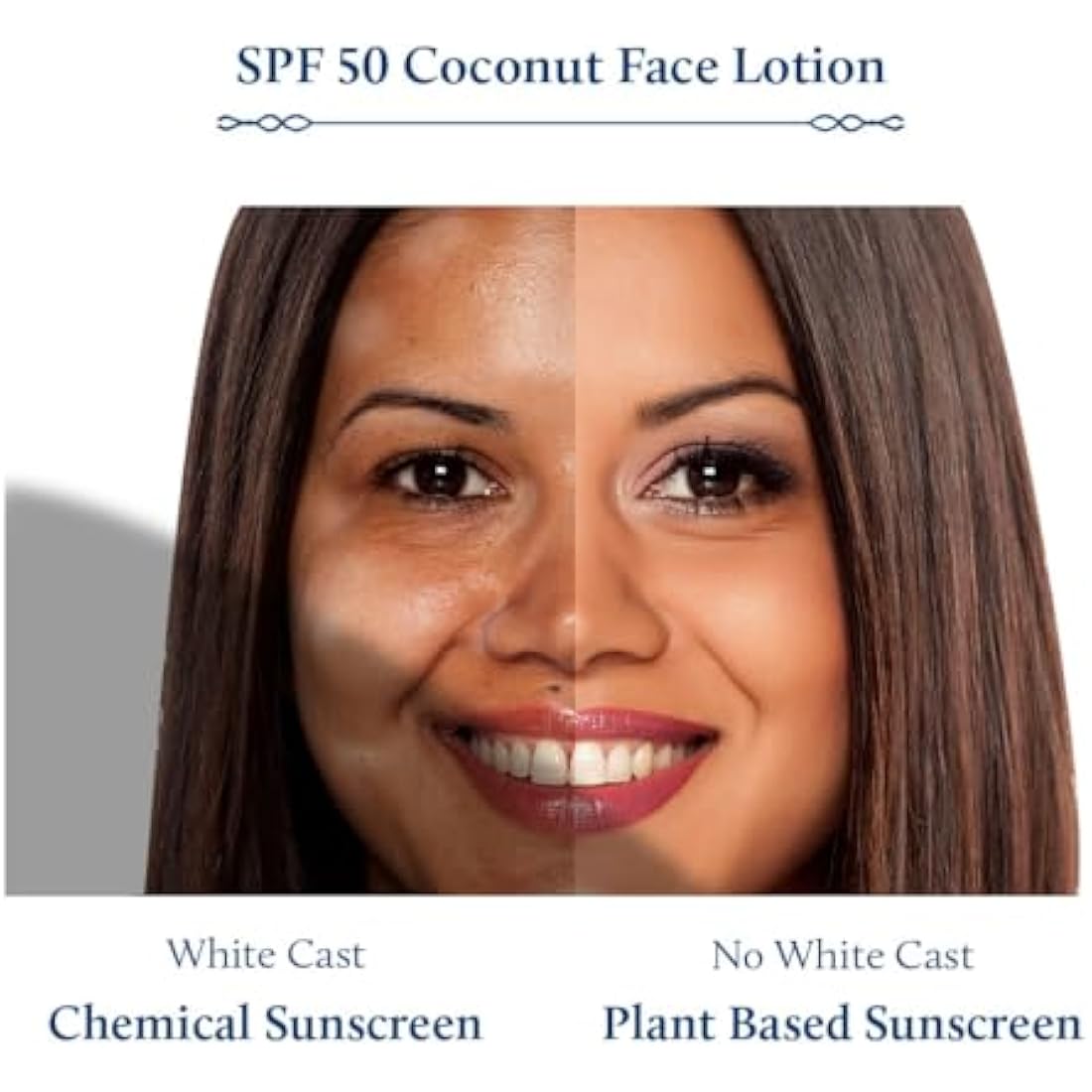 Blue Nectar Coconut Sunscreen SPF 50 Lotion | No White Cast, Plant Based Sunscreen with Vitamin C for Skin Brightening (18 Herbs, 50ml)