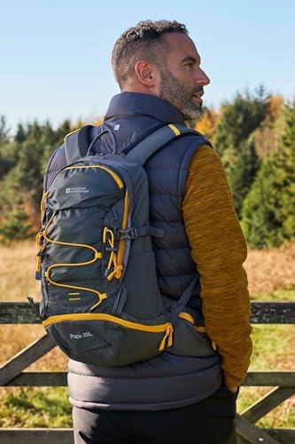 Mountain Warehouse Pace 20L Rucksack - Hydration Compatible Backpack, Airflow Back System Rucksack, Packaway Rain Cover - Bag for Travelling, Hiking, Camping