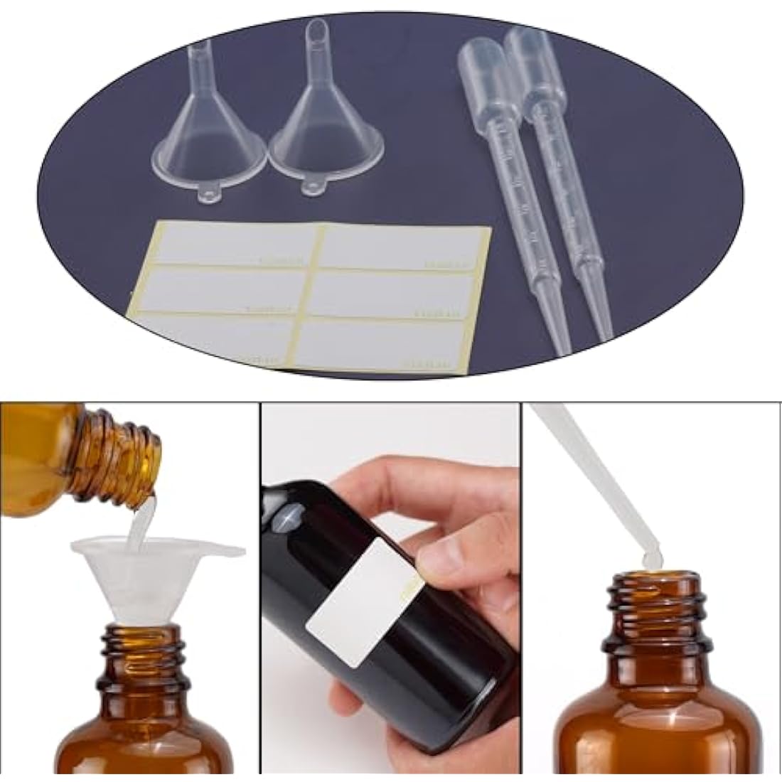 Yizhao 30ml Amber Glass Spray Bottle, Empty fine mist spray Bottles with Metal Cap for Cleaning，Aromatherapy, Essential oil Diffuser,Massage,Hair,Pet – 6 Pcs