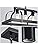 WUZUPS 5-Light Metal Chandelier Imitation Wood Grain Linear Pendant Ceiling Lighting Rustic Farmhouse Fixture Kitchen Island Dining Room, E27 Base, Black
