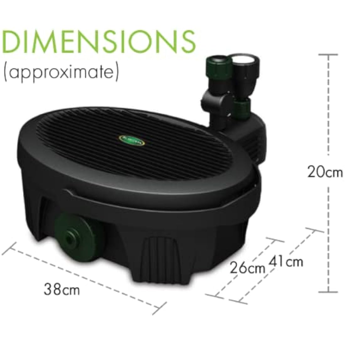 Blagdon Inpond 5-in-1 3000 Easy Care Clean Pond Solution, 10w Pond Pump & Filter with UV Clarifier for Algae Control and Clear Water, LED Light, 3 Fountain Heads, for Ponds Up to 3,000L, Black