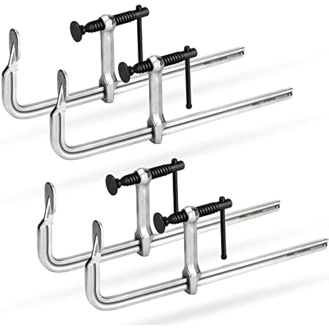 SHALL 4-Pack Bar Clamps Set, 12-Inch Light-Duty Drop Forged Steel Bar Clamps, Steel F Clamps with Max 450Lbs Load Limit for Welding, Woodworking, Metal Working, DIY and Crafts