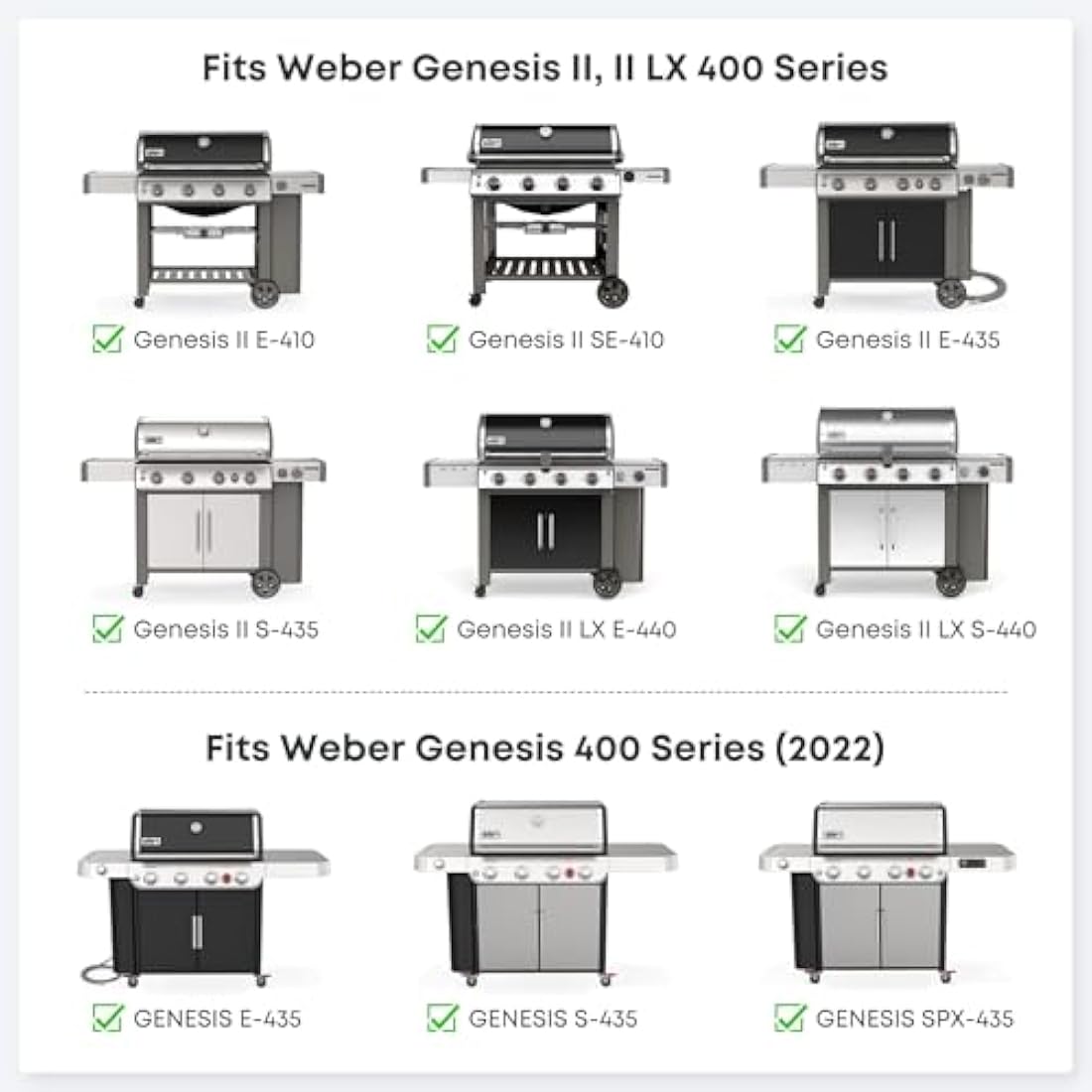 onlyfire Flat Top Griddle Plancha for Weber Genesis II & II LX 400 Series Gas Grills, Nonstick Ceramic Coated Full-Size Griddle Insert for Genesis II 410 435, Genesis II LX 440, Genesis(2022) 435